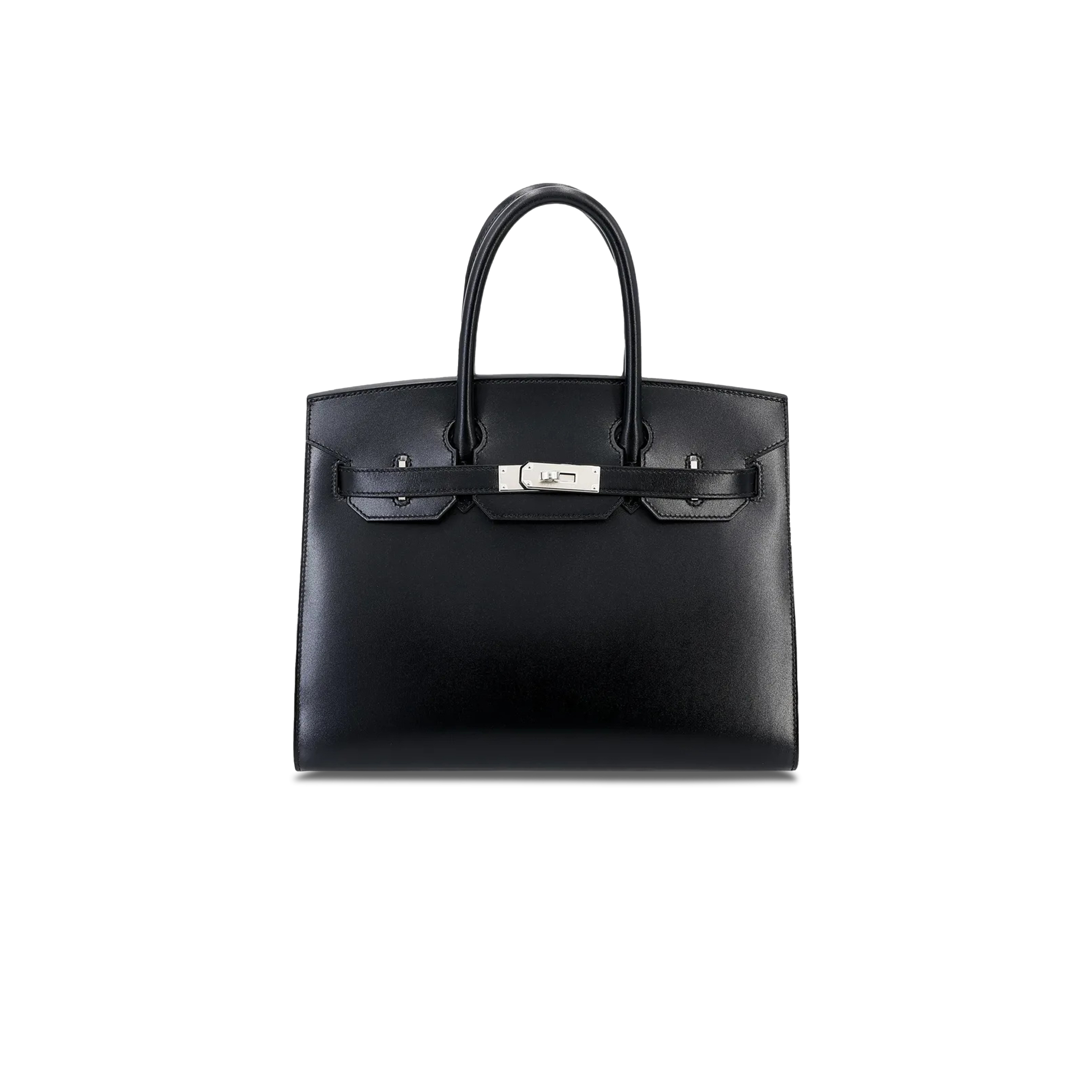 HERMÈS MASTER BIRKIN 30 BOX LEATHER BLACK SILVER BUCKLE H029281CK89 (30*22*15cm)